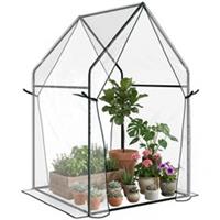 Outsunny Tomato Greenhouse with 2 Zipped Doors, Outdoor Green House, Clear