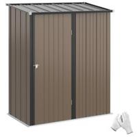 Outsunny 5ft x 3ft Outdoor Storage Shed w/ Lockable Door for Garden, Brown