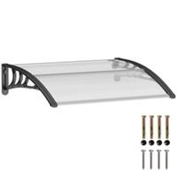 Outsunny Outdoor Window Door Canopy Fixed Awning Porch UV Water Cover Black