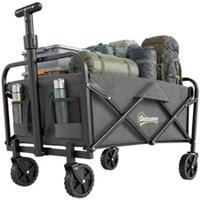 Outsunny 93L Festival Trolley, 100kg Heavy Duty Folding Trolley Cart, Grey