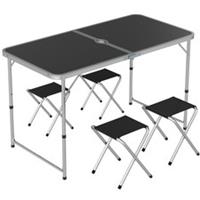 Outsunny Camping Table and Chairs Outdoor Indoor Use for BBQ Picnic Garden