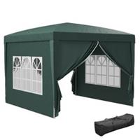 Outsunny 3x3(m) Garden Pop Up Gazebo Canopy Marquee w/ Carry Bag, Green
