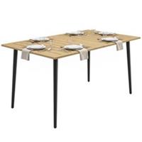 Outsunny 150 x 90cm Garden Dining Table with Parasol Hole, Table Only, Brown