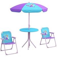 Outsunny Kids Bistro Table and Chair Set w/ Fairy Theme, Adjustable Parasol