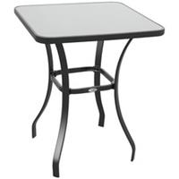 Outsunny Garden Bar Table Bistro Square Glass Dining Kitchen Breakfast Pub Party