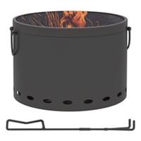 Outsunny 38cm Smokeless Wood Burning Firepit Metal Fire Pit, Dark Grey