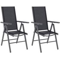 Outsunny 2PCS Folding Chair w/ Breathable Mesh Back and Seat, Dark Grey