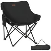 Outsunny Folding Camping Chair with Carrying Bag and Storage Pocket, Black