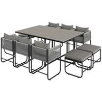 Outsunny Rattan Dining Set, Garden Table & Chair Sets w/ Space-saving Design