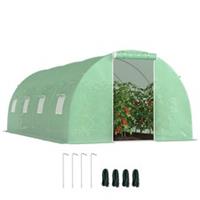 Outsunny 6 x 3 m Walk-in Greenhouse, Zipped Door, 8 Mesh Windows, Green