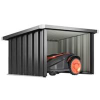 Outsunny Garden Robot Lawnmower Garage with Sloped Roof, Dark Grey