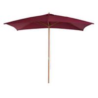 Outsunny Wooden Garden Parasol Sun Shade Patio Umbrella Canopy Wine Red