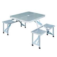 Outsunny Portable Folding Trestle Camping Picnic Table Outdoor Chair Stools
