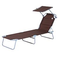 Outsunny 2PC Reclining Folding Chair Sun Lounger Recliner Seat Garden Outdoor
