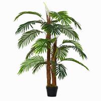 Outsunny 120cm/4FT Artificial Palm Tree Decorative Plant w/19 Leaves Nursery Pot