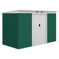 Outsunny 9 x 4FT Metal Garden Storage Shed w/ 2 Door, Dark Green