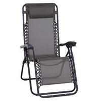 Outsunny Metal Frame Zero Gravity Lounger w/ Head Pillow for Patio Decking Grey