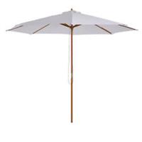 Outsunny 3(m) Wooden Garden Parasol Sun Shade Outdoor Umbrella Canopy White