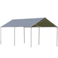 Outsunny 2-Rooms Outdoor Carport Galvanized Steel Frame Tent UV Resistant Grey
