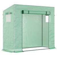 Outsunny 200x76x168cm Walk-in Garden Greenhouse Plant Warm House w/ Roll Up Door