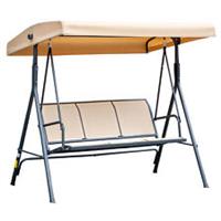 Outsunny 3 Seater Garden Swing Patio Hammock w/ Canopy for Outdoor Beige