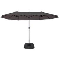 Outsunny 4.6M Garden Parasol Double-sided Crank Sun Umbrella W/ Weights Grey
