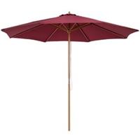 Outsunny 3(m) Wooden Garden Parasol Sun Shade Outdoor Umbrella Canopy Wine Red