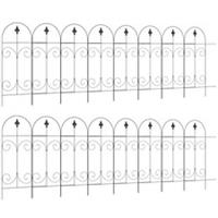 Outsunny Decorative Garden Fencing 16PCs 44in x 25ft Metal Border Edging