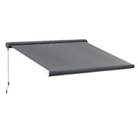 Outsunny DIY Retractable Canopy with Remote Controller for Patio, Grey