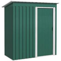 Outsunny 5 x 3ft Garden Storage Shed Sliding Door Sloped Roof Tool, Green