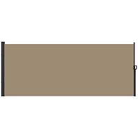 Outsunny Side Awning Retractable, Privacy Screen, 400x160cm, Khaki