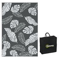 Outsunny Reversible Waterproof Outdoor Rug W/ Carry Bag, 182 x 274cm, Grey