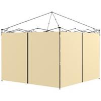 Outsunny 3x3(m) or 3x6m Pop Up Gazebo Side Panels, with Zipped Doors, Beige