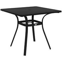 Outsunny Garden Table with Metal Tabletop, Steel Frame for Balcony, Porch, Black