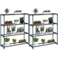 Outsunny Plant Stand, 4-Tier Planter Holder Flower Display Rack, Dark Green