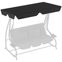 Outsunny Waterproof Garden Swing Canopy Replacement 3 Seater, Black