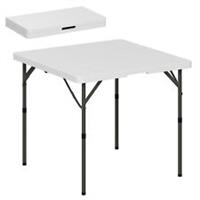 Outsunny 3ft Folding Camping Table with 2 Adjustable Height, White