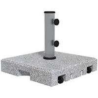 Outsunny 28kg Heavy Duty Granite Parasol Base with Wheels, Retractable Handle