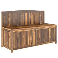 Outsunny Wood Storage Bench for Patio, Outdoor Garden Seating, Brown
