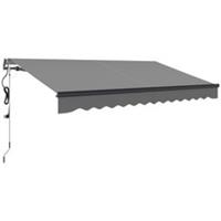 Outsunny 3.5 x 3(m) Electric Retractable Awning w/ Aluminium Frame Grey