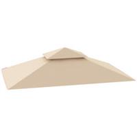 Outsunny Grill Gazebo Cover Roof Replacement for 1.5 x 2.4m Frame, Beige
