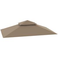 Outsunny Grill Gazebo Cover Roof Replacement for 1.5 x 2.4m Frame, Khaki