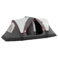 Outsunny 2 Room Camping Tent with Waterproof Rainfly & Screen Panels Grey
