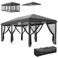 Outsunny 6 x 3(m) Pop Up Party Tent Canopy with 6 Removable Sidewalls Black