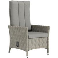 Outsunny Rattan Garden Recliner Chair with Adjustable Backrest, Grey