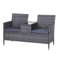 Rattan Chair Companion Set Grey, Refurbished