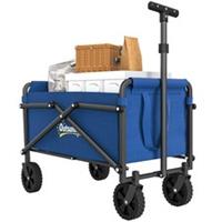 Outsunny 41L Festival Trolley, 60kg Heavy Duty Folding Trolley Cart, Blue