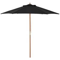 Outsunny Wood Parasol Canopy, Black, Refurbished