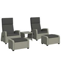 Outsunny Furniture Set with Reclining Chairs, Grey, Refurbished