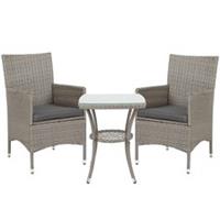 Outsunny Rattan Bistro Set Chair Table Grey, Refurbished